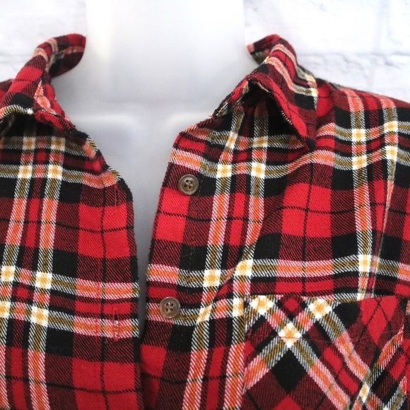 Hippie Rose Red Flannel Button Down Shirt - Picture 2 of 6